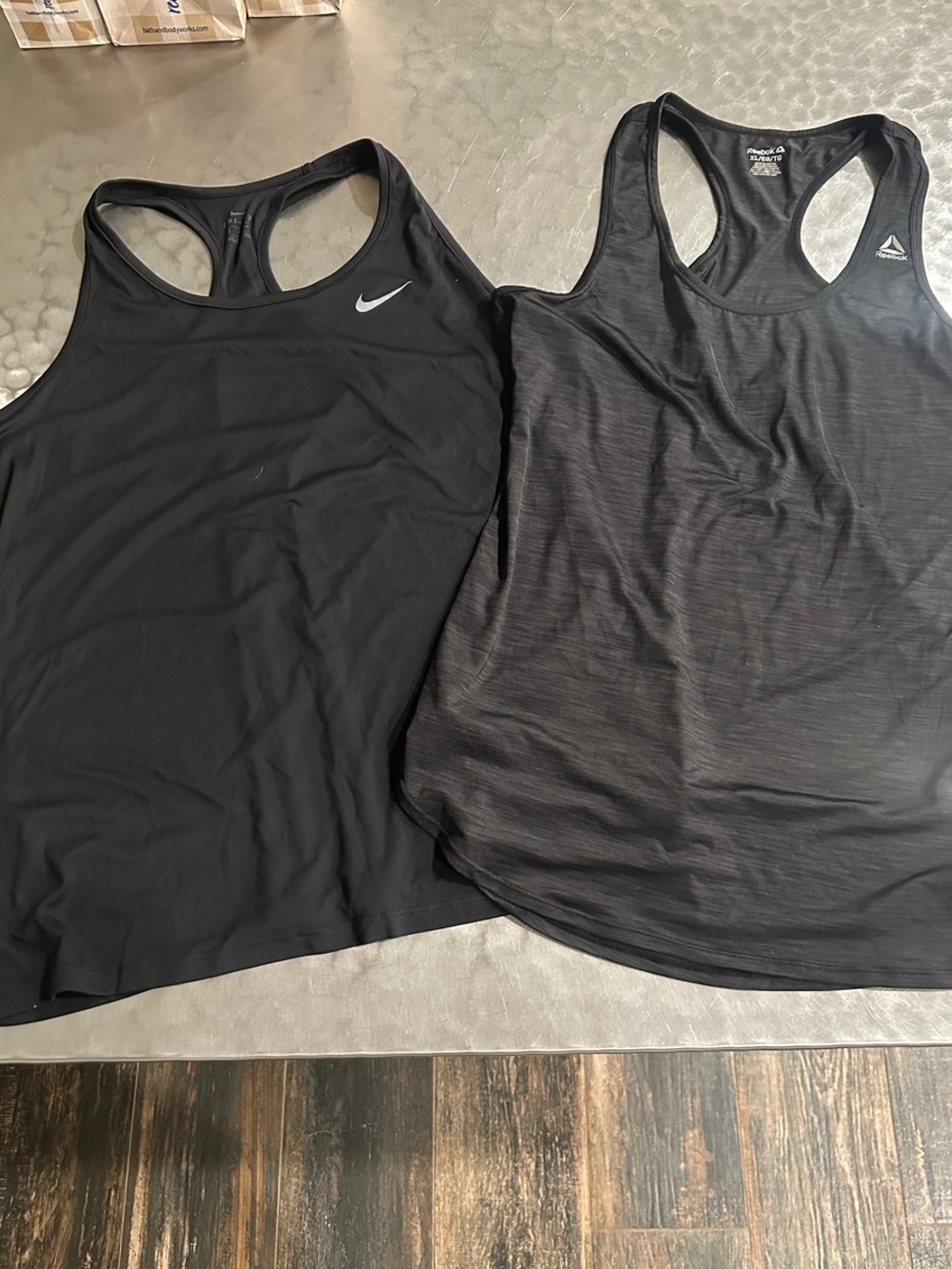 Nike & Reebok Black Racerback Tank Tops - Grey and black